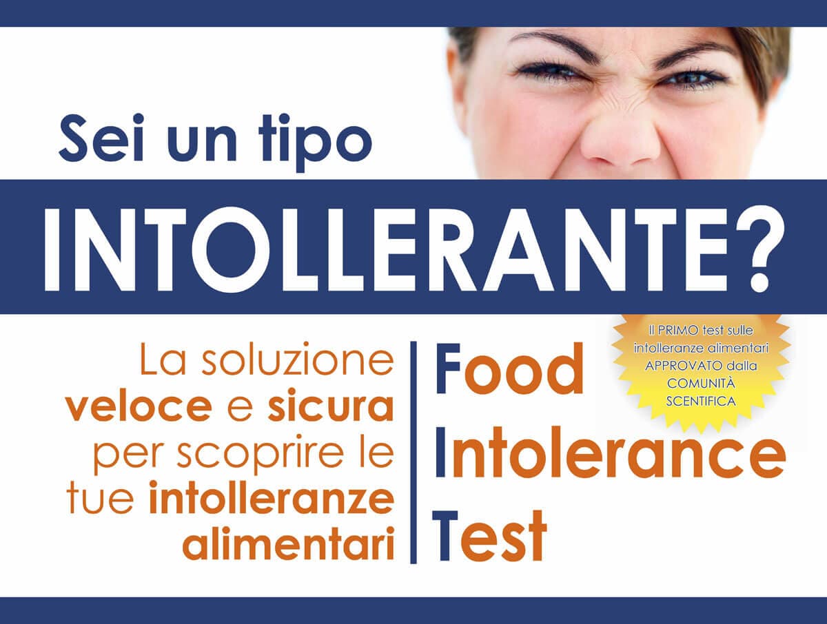 Locandina Natrix Food Intolerance Test: «Sei un tipo INTOLLERANTE?»