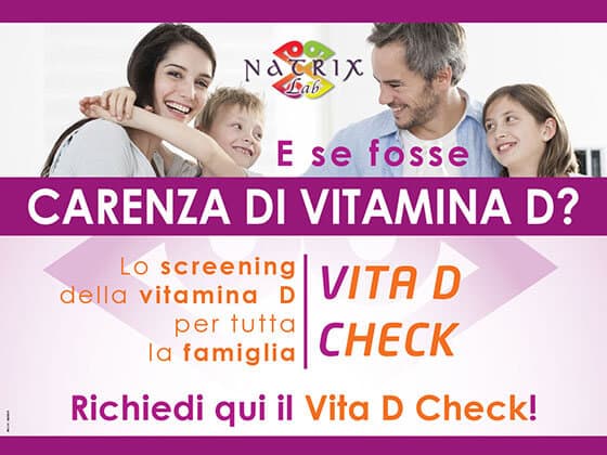 Locandina promozionale Natrix Vita D Check: «E se fosse CARENZA DI VITAMINA D?»